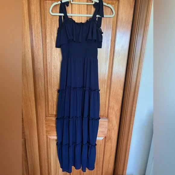 sachin and babi light blue dress Talla Drop Waist Maxi Dress in Navy Blue